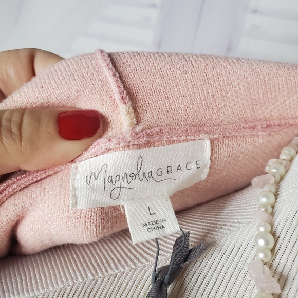 MAGNOLIA GRACE SIZE L PINK CARDIGAN SWEATE⦠- Picture 11 of 11